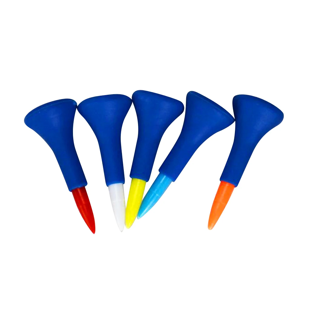 5 Pieces Rubber + Plastic Soft Rubber Cushion Top Golf Tees Accessories Random Color Short Medium Long Random Color
