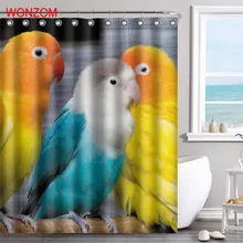 WONZOM Parrot Polyester Fabric Wolf Shower Curtain Frog Bathroom Decor Waterproof Animal Cortina De Bano With 12 Hooks Gift 2017 WONZOM Parrot Polyester Fabric Wolf Shower Curtain Frog Bathroom Decor Waterproof Animal Cortina De Bano With 12 Hooks Gift 2017