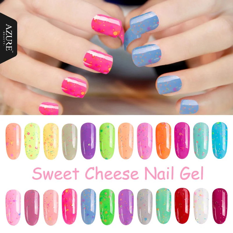 AZURE BEAUTY 7ml 1pcs Gel Polish Cheese Nail Gel Varnish Soak Off Nail Glue UV Gel Lacquer