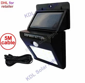 

30 led 500lm solar light split mount pIR motion 3 senser lamp radar indoor outdoor camps garden 5M cable street wall for d