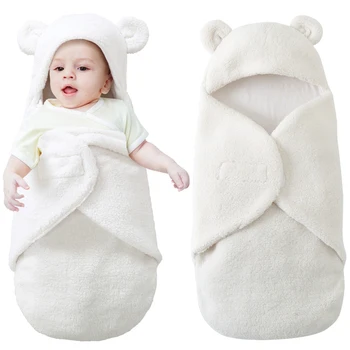 

Baby Sleeping Bag 66*44cm Coral Fleece baby swaddle blanket Winter Footmuff Saco Bebe Cochecito Dormir Sac De Couchage Enfant