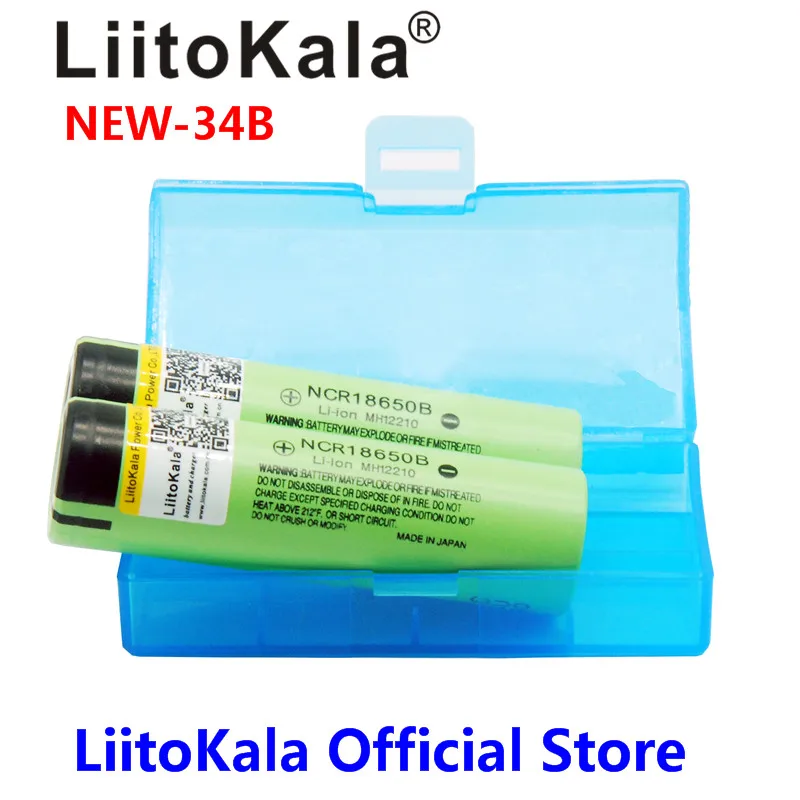 2 шт LiitoKala NCR18650B 34B 3,7 V 18650 3400mAh перезаряжаемый литиевый аккумулятор фонарик летучая мышь