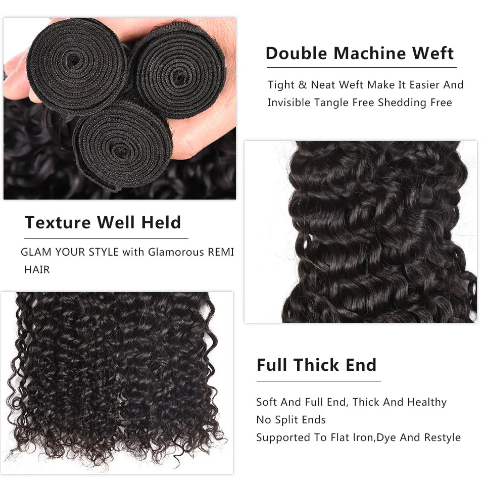 Jerry Curly 100% Curly Weave Human Hair Malaysia Hair Weave Bundles Natural Color Double Weft Extensions 1 Piece 8-26 Inch