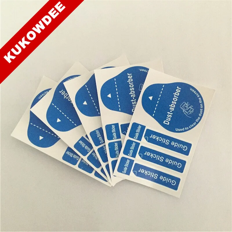 

20/50/100pcs Blue Dust Removal Phone Screen Cleaning Tool All Phones 4 in 1 Dust-absorber + Guide Sticker Clear Dust on Screen