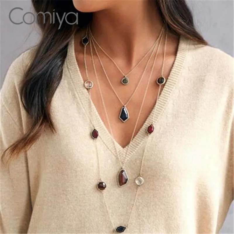 Ожерелье Comiya Collier Ethnique модное многослойное ожерелье из цинкового сплава в стиле