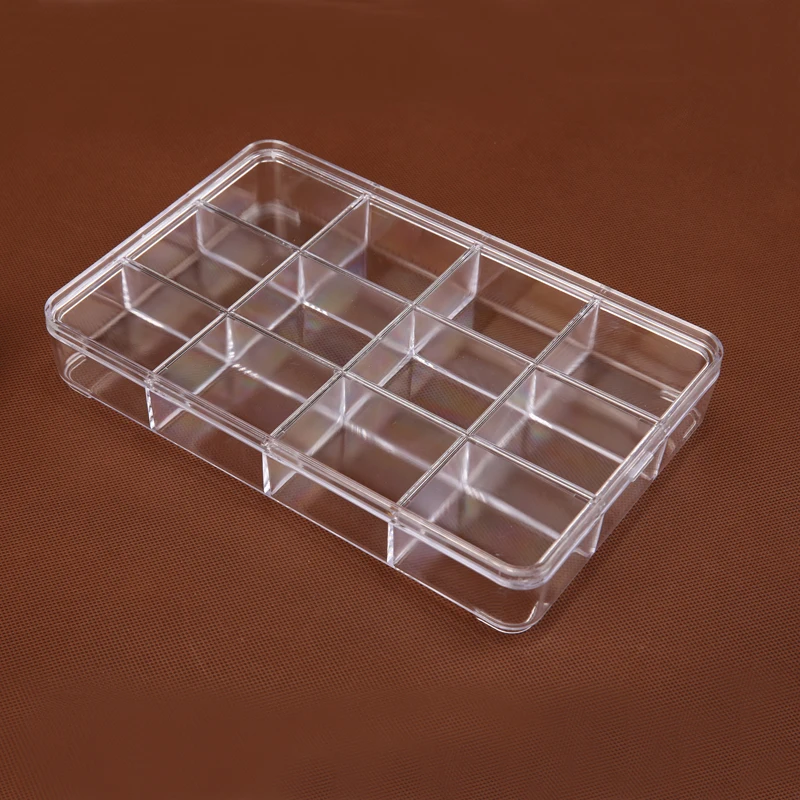 Clear Plastic Jewellery Beads Box 12 Compartment Storage Box Retail Shop Jewelry Display Case 4 pcs clear plastic box display case beads storage container 72x52mm plastic storage box