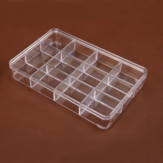 Clear Plastic Jewellery Beads Box 12 Compartment Storage Box Retail