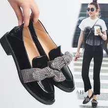 Женская кожаная обувь на плоской подошве; дизайнерские туфли-оксфорды с бантом; туфли без задника с круглым носком; Лоферы без задника на низком каблуке; женская модная обувь на плоской подошве