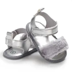Летние пляжные сандалии для девочек Детская обувь PU модные мягкие Нескользящие сандалии для младенцев новые