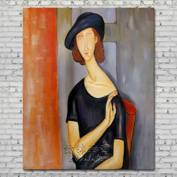 

Reproduction Modigliani Hand Painted , Modigliani Girl with hat for living room Bed Room decorative