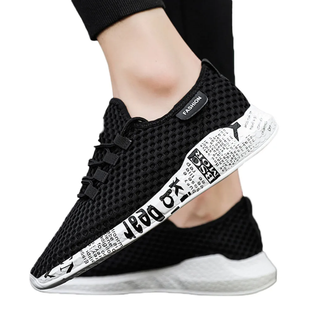2019 Summer men's flying woven mesh breathable sports shoes platform lightweight non-slip comfort sneakers homens for male 40J14 (5)
