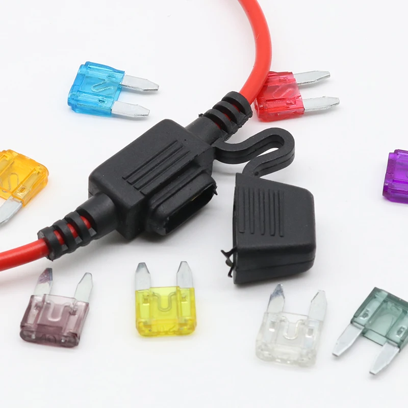 Car Fuse Holder Fuse Holder Fuse Adapter Holder 2pcs In-Line Auto Fuse Holder 16AWG + 2pcs Fuse Inserts 2A-40A