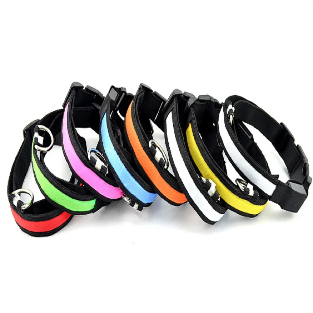

Creative LED Charging Reflective Pet Dog Collars Adjustable Nylon Noctilucent Dog Necklace Choker Pet Dog Puppy Neck Ring Gift