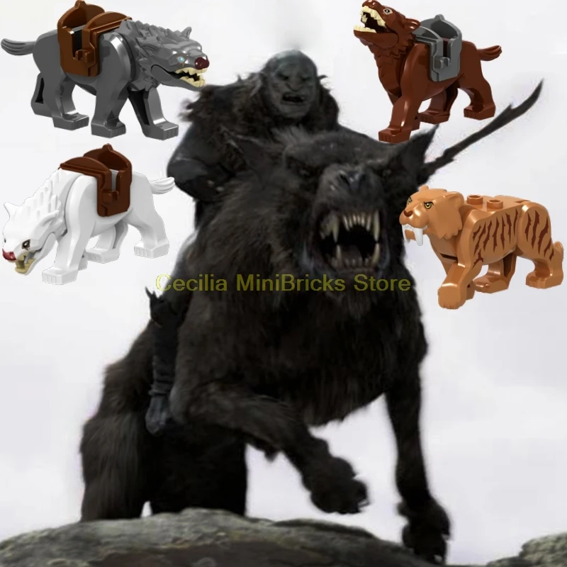 

Legoing Lord Of The Rings Aragorn Elk Wolf Action Figures in Building Blocks Toys for Children Legoings Animal Movie Uruk-Hai