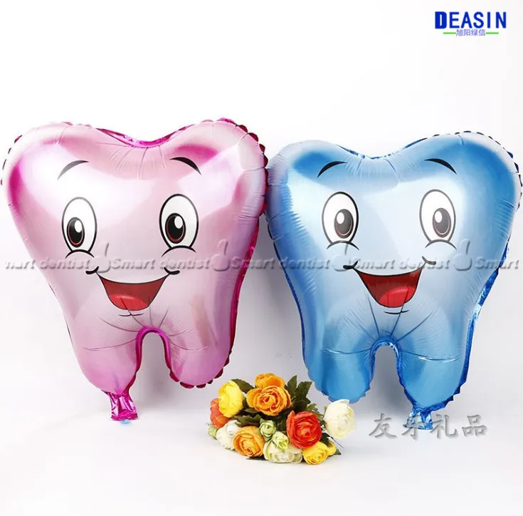 

10pcs x new arrival New smile tooth aluminum balloon Dental clinic opening decoration Kids party decoration