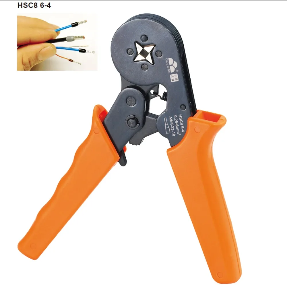 HSC8 6 4 Self adjusting Crimping Plier for Cable End Sleeves Ferrules