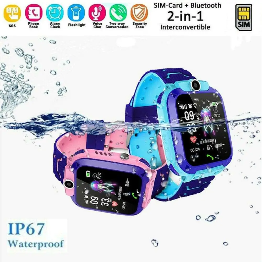 

Q12 Smart Watch with GPS GSM Locator Touch Screen Tracker SOS for Kids Children Student 1.44 Inch Waterproof Student Smart Watch