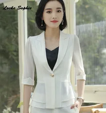 Women Plus size Blazers coats 2019 Summer cotton blend hollow out Slim fit Small Suits jackets ladies Skinny Blazers Suits coats