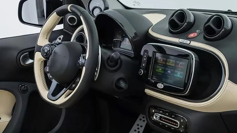 Для smart 453 fortwo forfour Приборная панель автомобиля украшение Модификация аксессуары углеродное волокно центральной консоли автомобиля Стайлинг