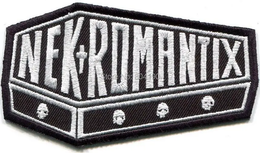 NEKROMANTIX гроб с логотипом psychobilly вышитая музыкальная группа Шить Утюг На Аппликация
