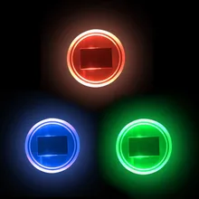 Солнечный СВЕТОДИОДНЫЙ Автомобильный подстаканник коврик легкий коврик водостойкий датчик света чашка коврик Coaster коврик USB автомобильный интерьер декоративная лампа