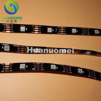 

Addressable 5m 30LEDs/m DC5V WS2813 RGB led pixel strip,waterproof by silicon coating;IP65,with 30pixels/M;BLACK PCB
