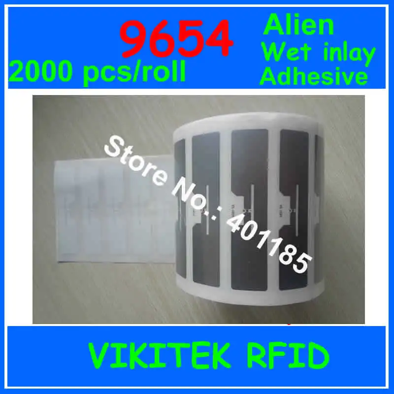 Alien авторизованный 9654 UHF RFID влажная Инкрустация Стикер 2000 шт в рулоне 860 960 МГц Higgs3