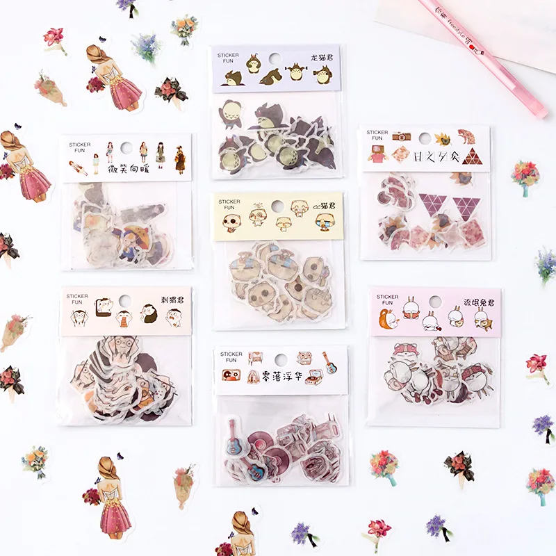

32Pcs/Package Kawaii Comic Stickers Japanese Totoro Lovely BUJO Deco Sticker DIY Planner Album Mini Cartoon Supplies Ship Random