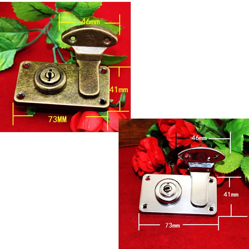 

Chinese Vintage Bag Lock,Box Lock Rectangle,Wooden Box Lock,Old Style Furniture Iron Locks,73*41mm,1Set