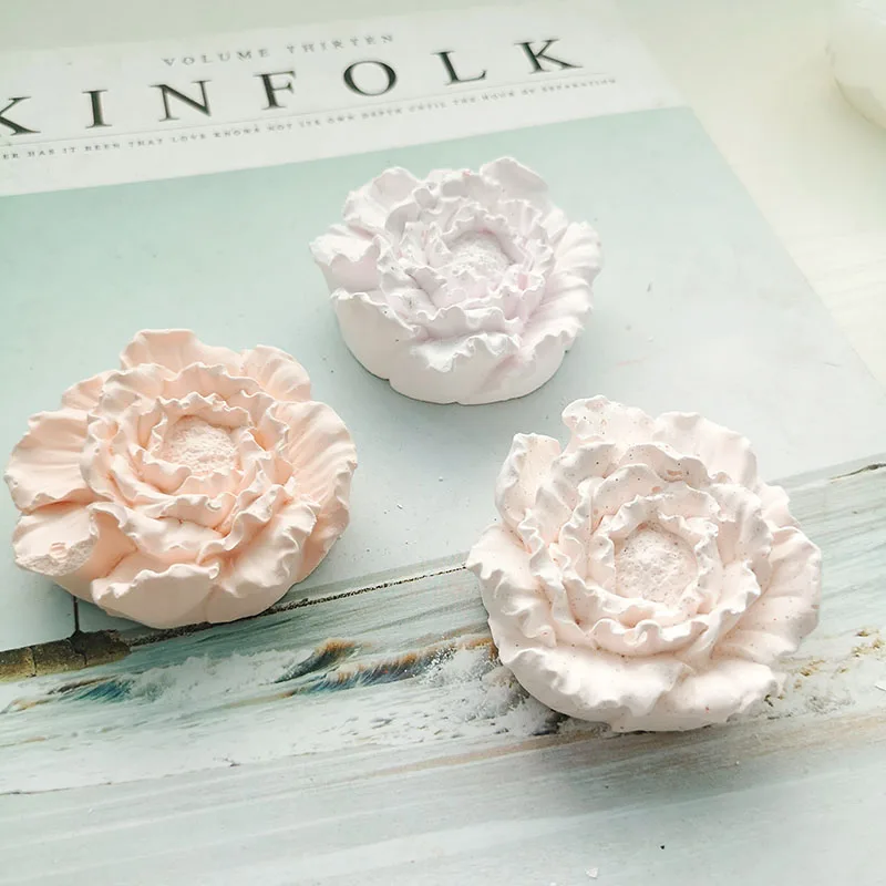 3D Пион цветок силиконовая формочка в виде цветов DIY ароматический гипсовый