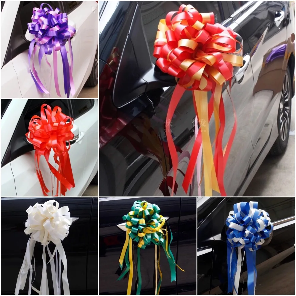 

20pcs Beautiful Two-tone 7.5x140cm large Pull Bow ribbon Flowers for Gift wrap Packing Christmas Party Wedding Car Decoration
