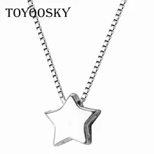 TOYOOSKY 925 пробы серебряная звезда кулон ожерелье модное ювелирное маленькое колье