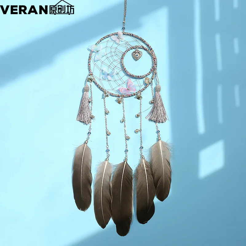 Новый перо ремесел Dream Catcher колокольчиков ручной работы Ловец снов сеть с бусы на