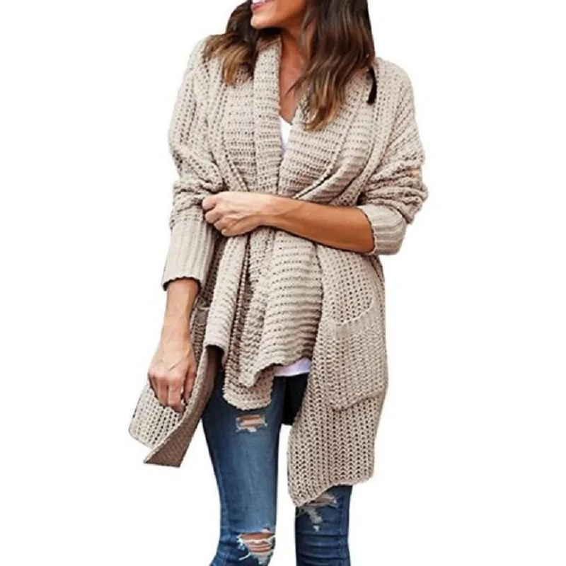 

Knitting Long Cardigan Women Loose Sweaters For Women Knitted Jumper 2018 Warm Winter Sweater Coat Colthes Female Cardigans
