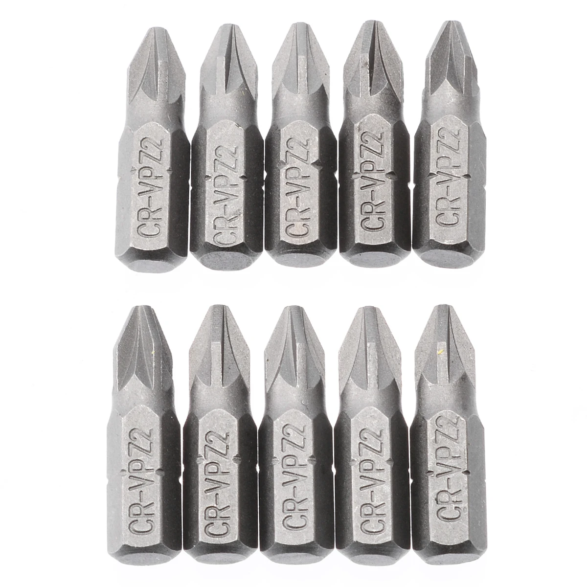 

10pcs Pozi 2 PZ2 Hex Screwdriver Bits Sliver Drive Screwdriver Bit 25mm For Power Tools