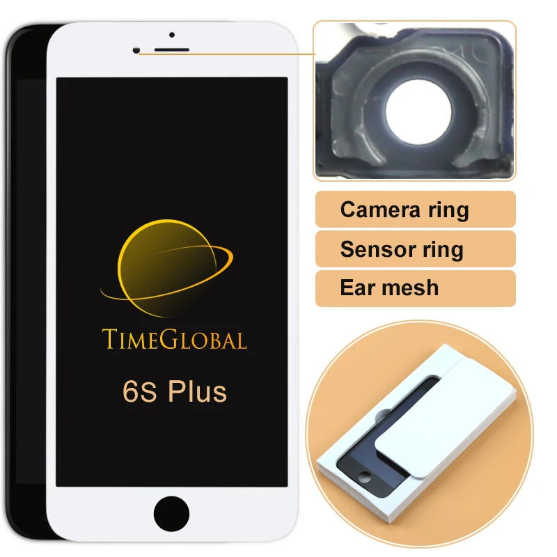 

5pcs For Iphone 6s Plus Lcd Screen Display Touch Digitizer Complete Assembly Replacement (camera ring+ear mesh+sensor ring)