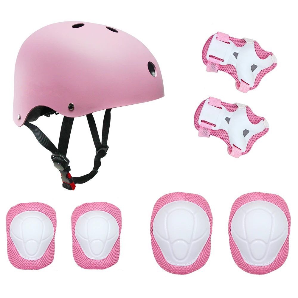

SKL 7PCS Kid's Protective Gear Set Knee Pads+Elbow Pads+Wrist Pads+ Helmet for Roller Skating Skateboard BMX Scooter Cycling