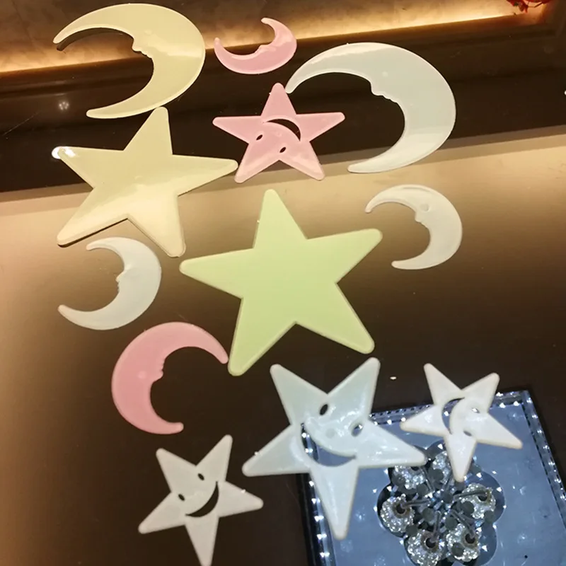 SAILEROAD/16 шт./пакет 8,5*8,5 см для детей светится в темноте игрушка с рисунком звезд Стикеры s милый большой Размеры «Луна», «Звезды» Творческий световой Стикеры - Цвет: mixed