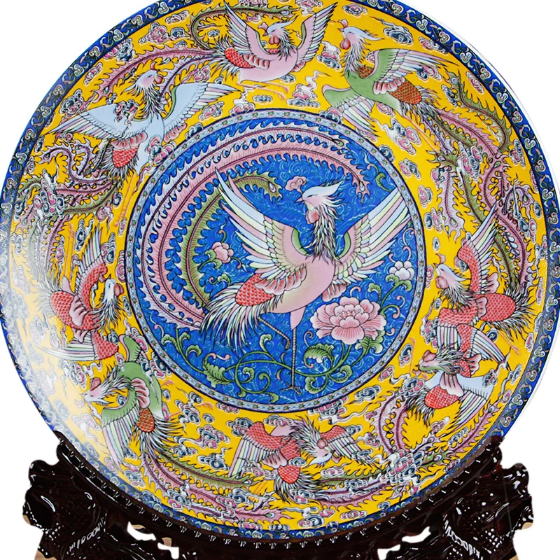 Художественная керамическая декоративная тарелка Fengshui старинное китайское