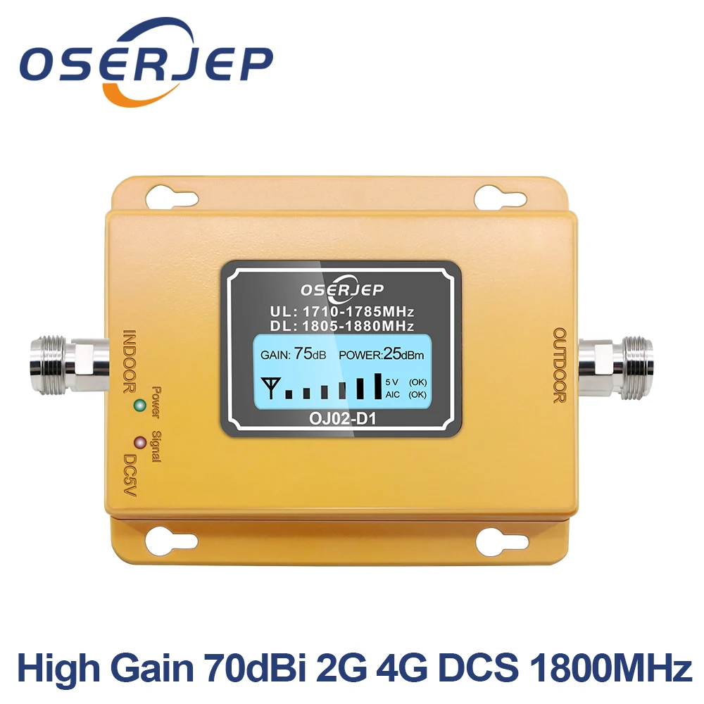 Усилитель сотового телефона Gsm Lte 1800 с ЖК дисплеем усиление 70 дБ 2g 4g LTE DCS МГц