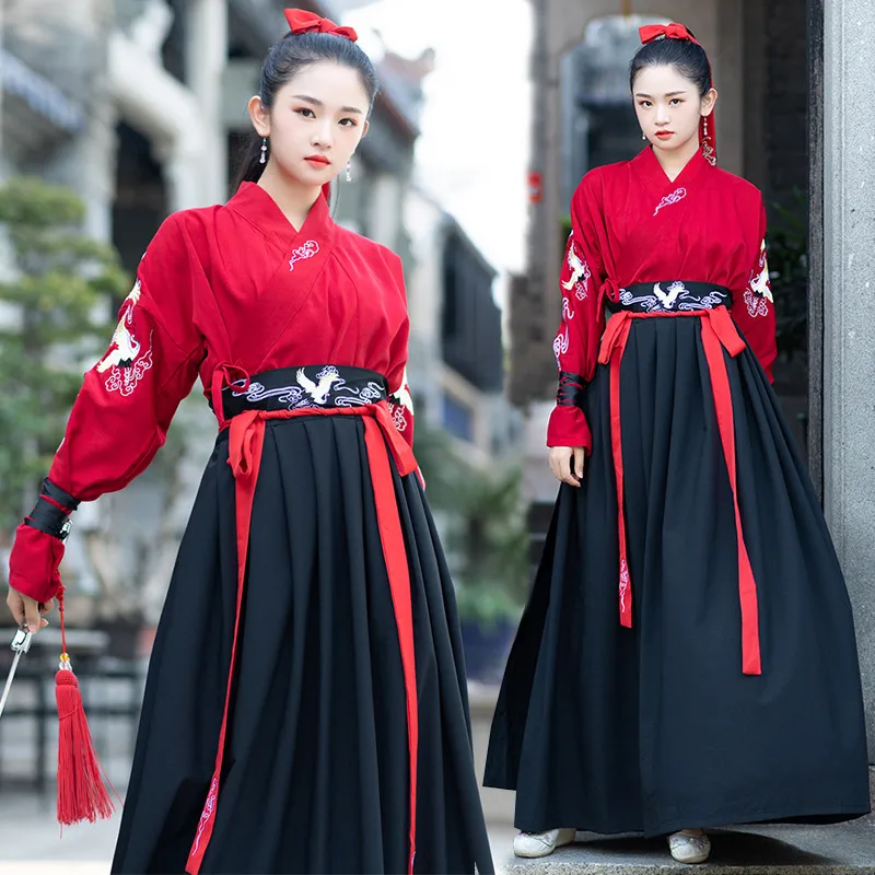 Женский сказочный элегантный костюм Hanfu для старинных студентов улучшенные