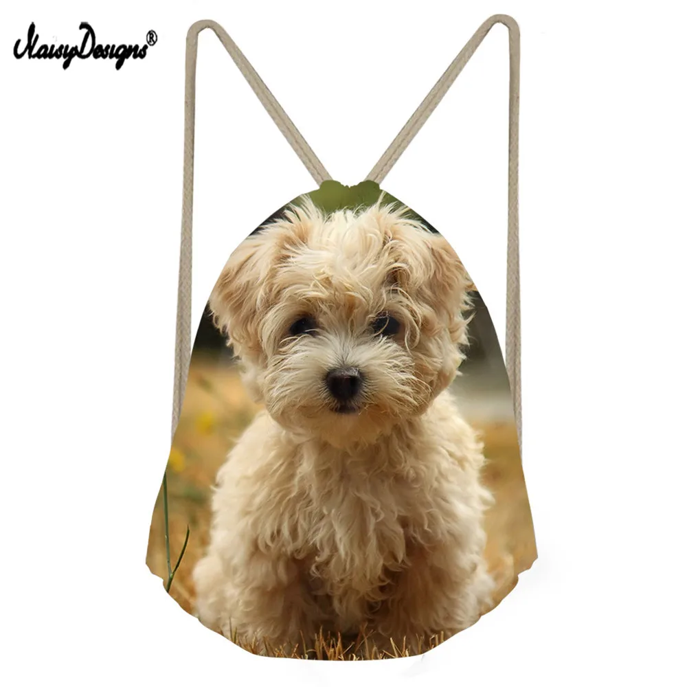 Noisydesigns Backpack String Stripe Dachshund Shih Tzu Dogs Schnauzer Drawstring Bag String Sack