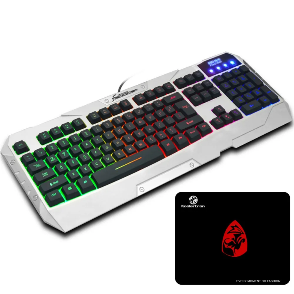 

2016 FlashGet V9 Multimedia Ergonomic 7 Colorful LED Backlit USB Wired Gaming Keyboards Backlight Keyboards for Dota 2 LOL