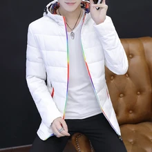 2017 New Arrival Autumn Winter Fashion Casual Solid Color Hooded Long Sleeve Color Zipper Outerwear Coat Short Parkas