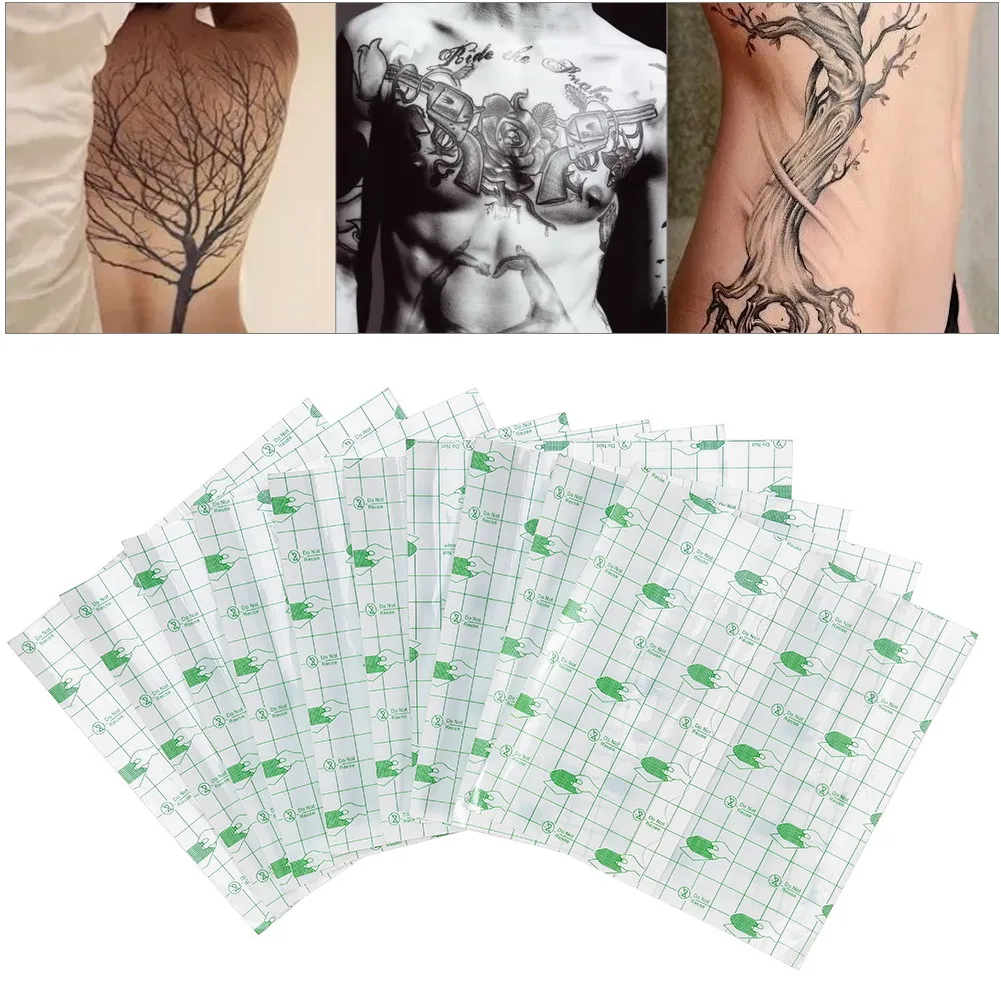 

Tattoo Repair Stickers 15*15cm Waterproof 10pcs Firm Wrap Cover Protective Breathable Aftercare Healing Tattoo Supply Accessory
