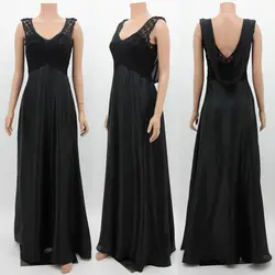 Черное вечернее платье 2018 Новая Элегантная линия V образным вырезом спинки Длинные Формальные платья для вечеринок Сексуальная спинки