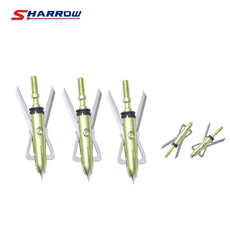 

6pcs Archery Arrowhead 100 Grain Arrow Broadhead Tip Points Suitable For ID 6.2mm Arrow Shaft For Hunting Shooting