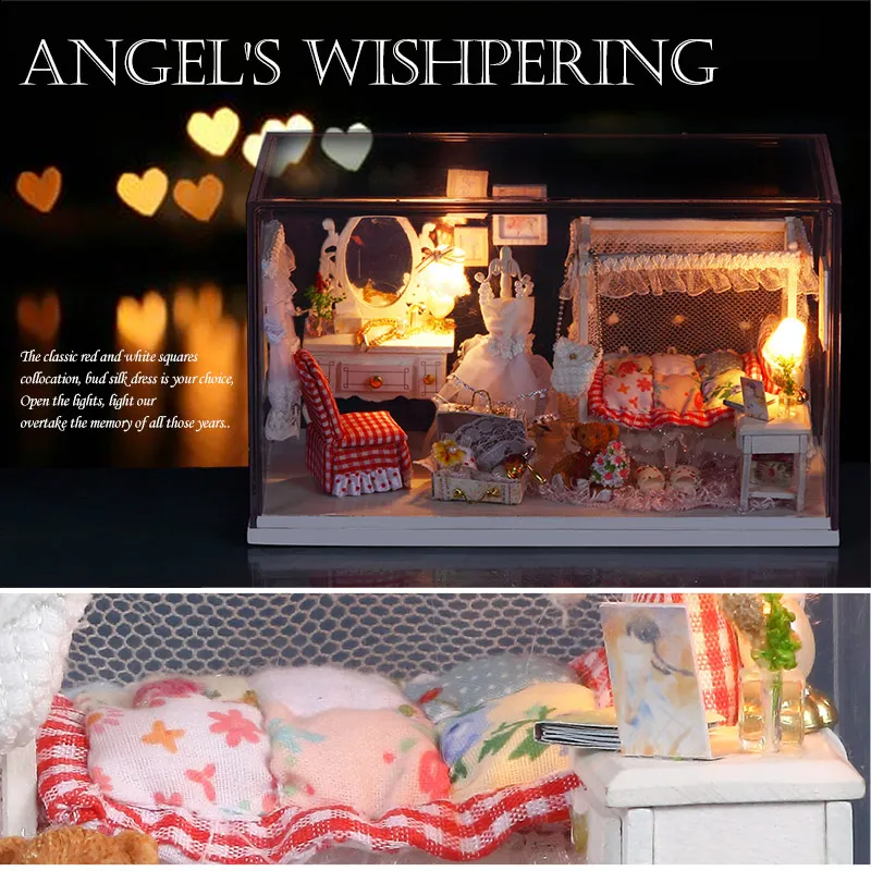 DIY Miniature Girl Furniture Doll House 3D Wooden Dolls Houses Miniature dollhouse Toys for children Furniture Kit