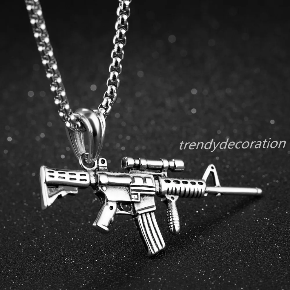 Buy Rock Gun Jewelry M4 Carbine Necklaces & Pendants
