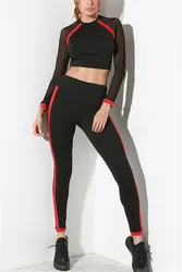 Mesh High Waist Short Tee Leggings Sports Suit Patchwork Women Gym Fitness Traning Sportwear Running Set Outdoor Casual Clothing Mesh High Waist Short Tee Leggings Sports Suit Patchwork Women Gym Fitness Traning Sportwear Running Set Outdoor Casual Clothing
